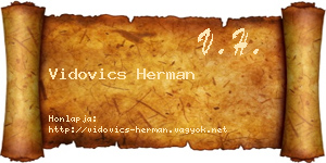 Vidovics Herman névjegykártya