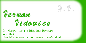 herman vidovics business card